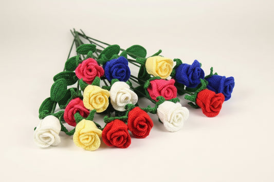 3 roses éternelles au crochet – à composer