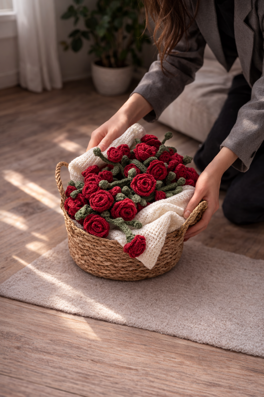 Plaid Rond aux Roses Éternelles – Cocon de Douceur Rosa Cocon