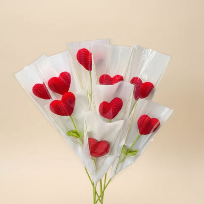 Fleur cœur éternelle au crochet – Bouquet d’amour Rosa Cocon
