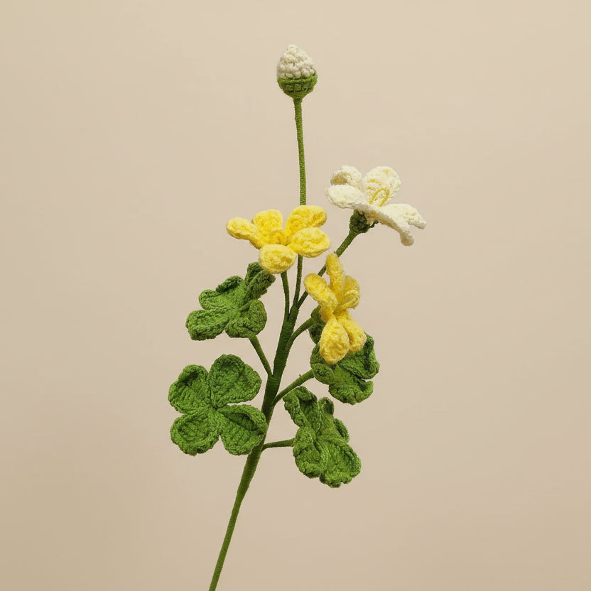 Fleur trèfle éternelle au crochet – Fleur à composer Rosa Cocon