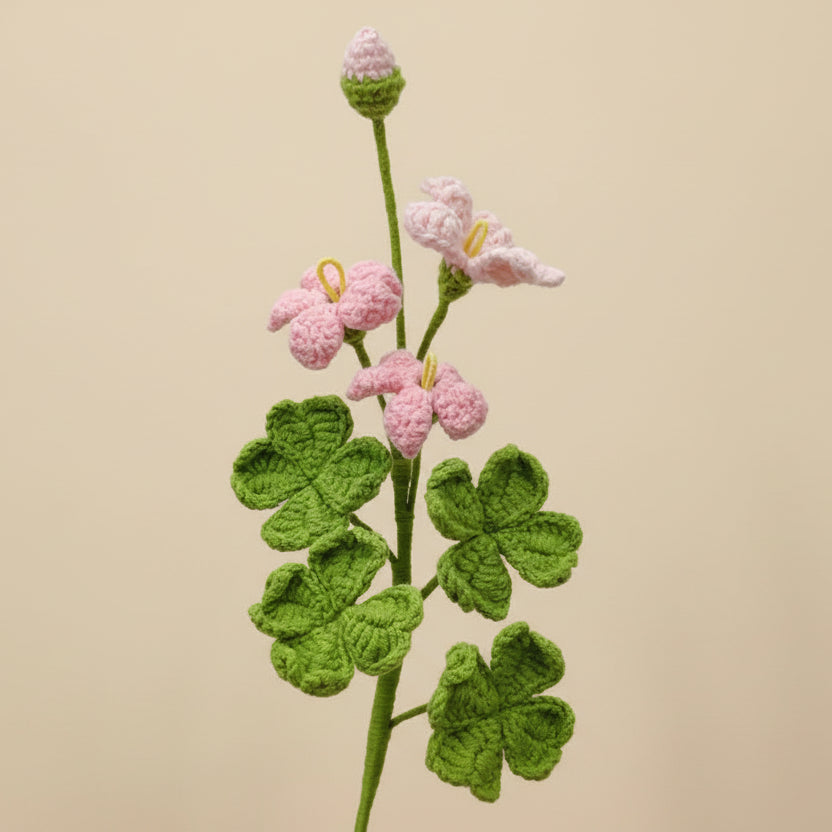 Fleur trèfle éternelle au crochet – Fleur à composer Rosa Cocon