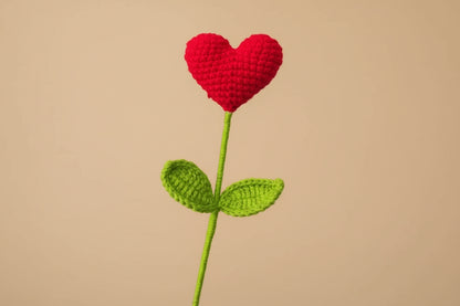 Fleur cœur éternelle au crochet – Bouquet d’amour Rosa Cocon