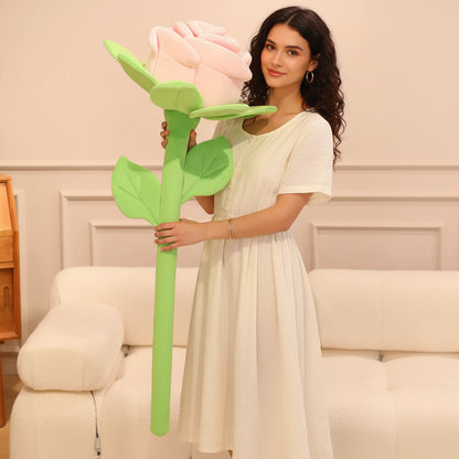 Grande rose en peluche décorative – Fleur douce géante (40 à 110 cm)