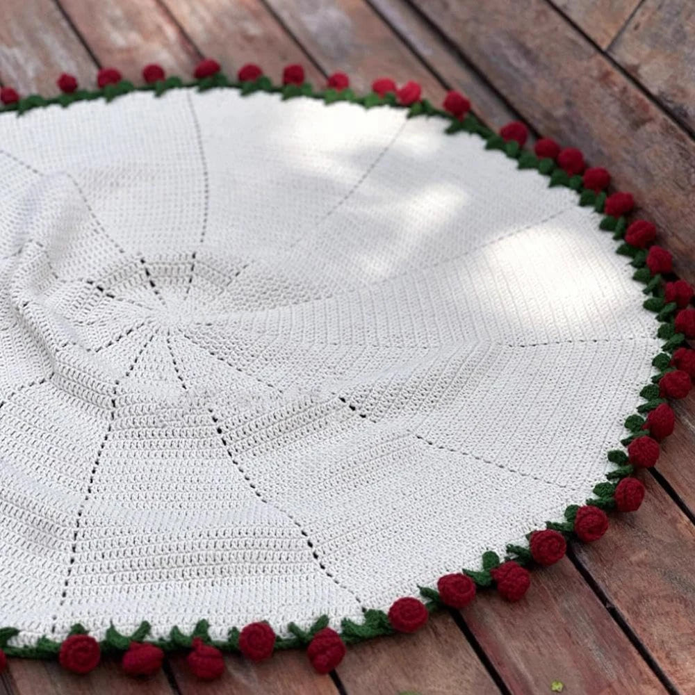 Plaid Rond aux Roses Éternelles – Cocon de Douceur Rosa Cocon
