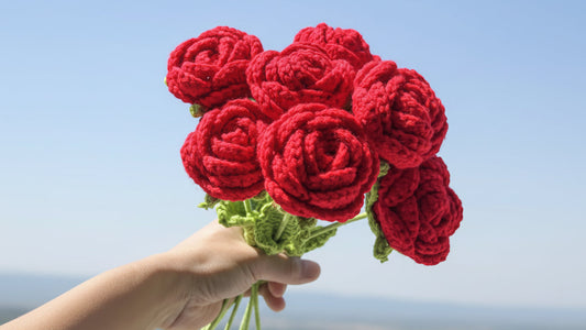 rose éternelle rose crochet fleur à composer bouquet éternel fleur rosa cocon fleur déco