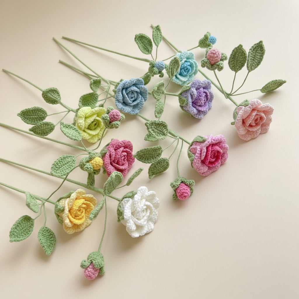 Rose Éternelle au Crochet – Fleur Douce à composer