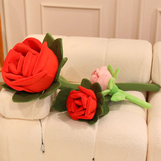 Grande rose en peluche décorative – Fleur douce géante (40 à 110 cm)