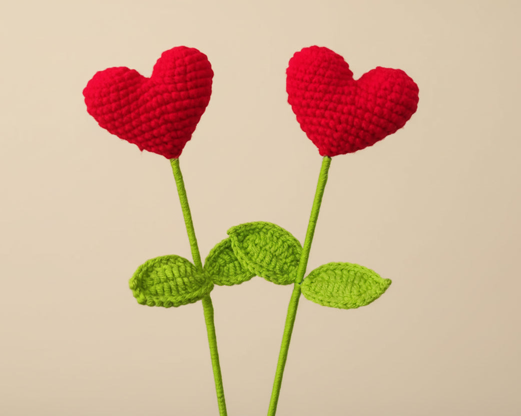 Fleur cœur éternelle au crochet – Bouquet d’amour Rosa Cocon
