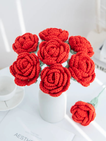 rose éternelle rose crochet fleur à composer bouquet éternel fleur rosa cocon fleur déco