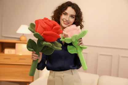 Grande rose en peluche décorative – Fleur douce géante (40 à 110 cm)