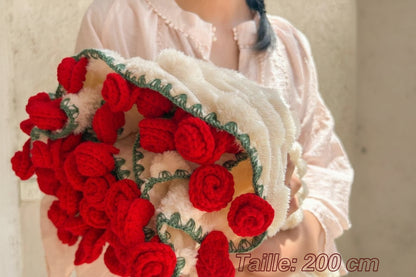 Couverture douce aux roses éternelles – Plaid cocooning Rosa Cocon
